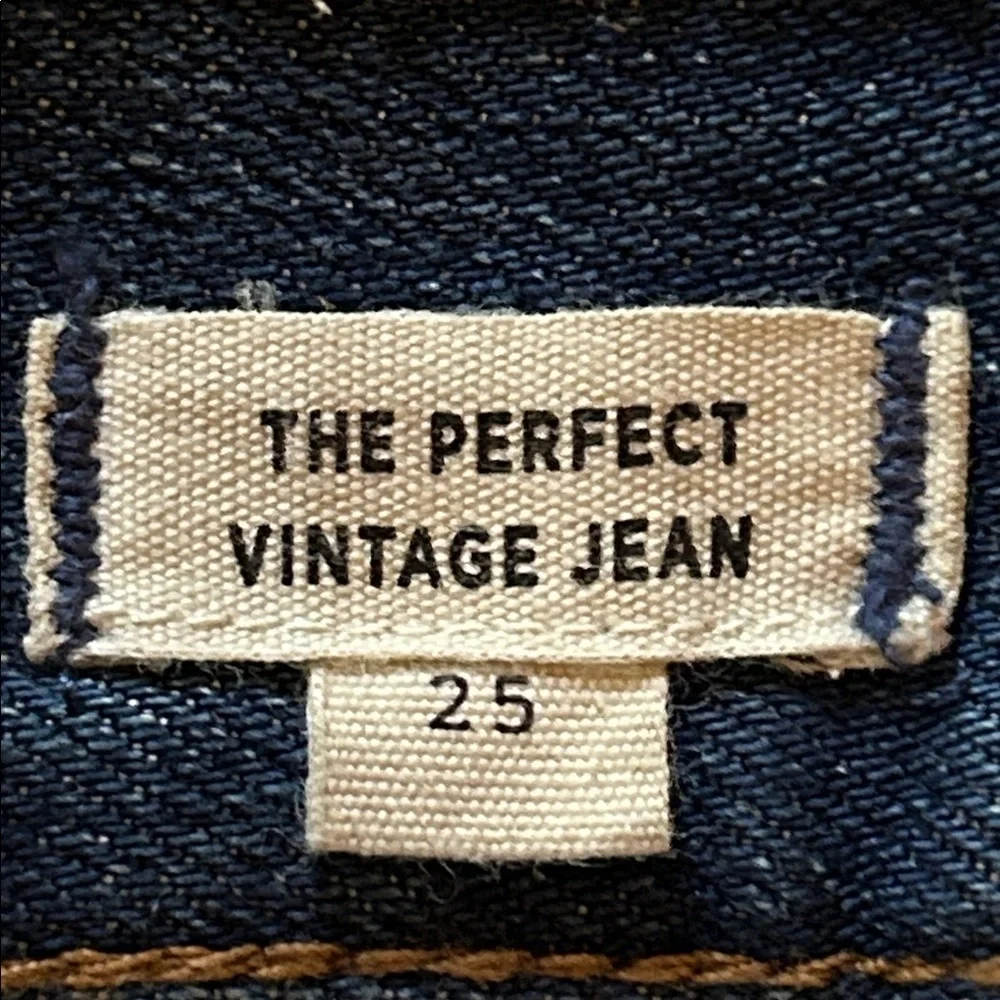 Madewell The Perfect Vintage Jean Johnny Wash Cotton Rigid High Rise Size 25
